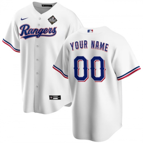 Men's Texas Rangers Active Player Custom White 2023 World Series Stitched Baseball Jersey