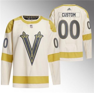 Men's Vegas Golden Knights Active Player Custom Cream 2024 Winter Classic Breakaway Stitched Jersey