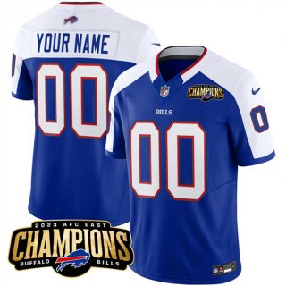 Men's Buffalo Bills Active Player Custom Blue White 2023 F.U.S.E. AFC East Champions Ptach Football Stitched Jersey