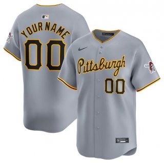 Men's Pittsburgh Pirates Active Player Custom Gray Away Limited Baseball Stitched Jersey