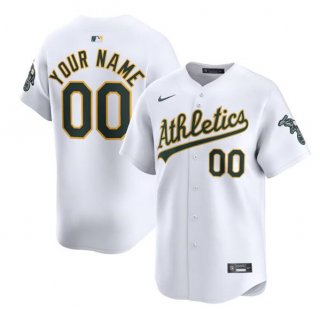 Men's Oakland Athletics Active Player Custom White Home Limited Stitched Jersey