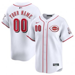 Men's Cincinnati Reds Active Player Custom White Home Limited Baseball Stitched Jersey