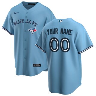 Men's Toronto Blue Jays Nike Alternate 2020 Replica Custom Light Blue Jersey