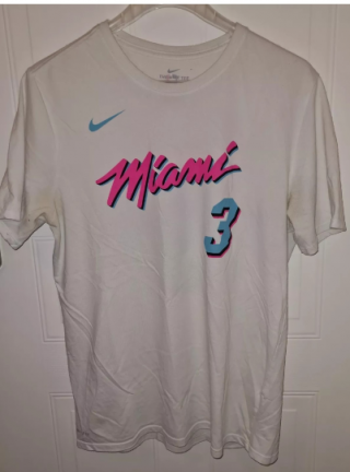 Men's Custom Miami Heat White T-Shirt