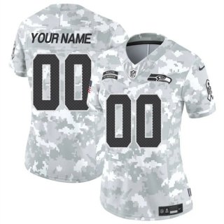 Women's Seattle Seahawks Active Player Custom 2024 F.U.S.E Arctic Camo Salute To Service Limited Stitched Football Jersey(Run Small)