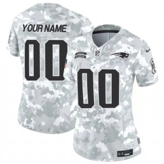 Women's New England Patriots Active Player Custom 2024 F.U.S.E Arctic Camo Salute To Service Limited Stitched Jersey(Run Small)