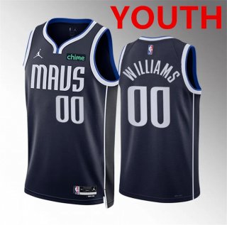 Youth Dallas Mavericks #00 Brandon Williams Navy Statement Edition Stitched Basketball Jersey