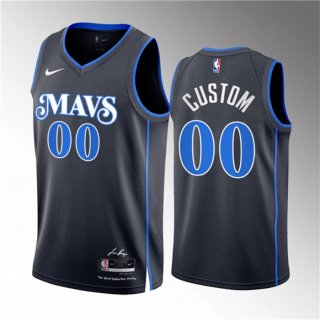 Men's Dallas Mavericks Active Player Custom Black 2023 24 City Edition Stitched Basketball Jersey