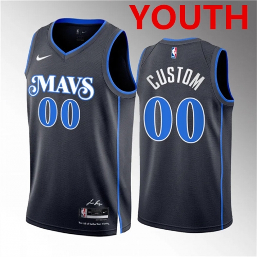 Youth Dallas Mavericks Active Player Custom Black 2023 24 City Edition Stitched Basketball Jersey