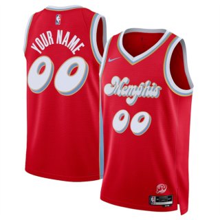 Men's Memphis Grizzlies Active Player Custom Red 2024-25 City Edition Stitched Basketball Jersey