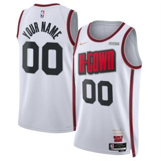 Men's Houston Rockets Actiive Player Custom White 2024-25 City Edition Stitched Jersey