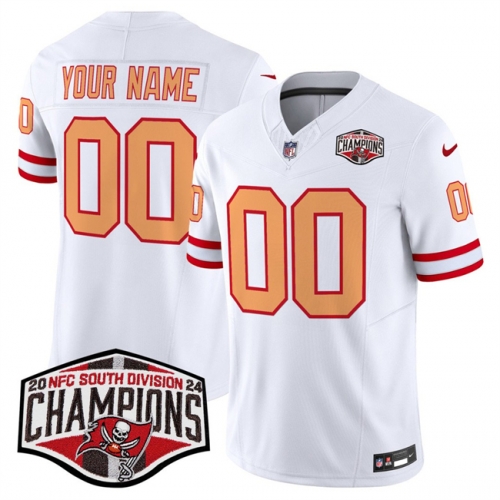 Men's Tampa Bay Buccaneers Active Player Custom White F.U.S.E. 2024 NFC South Champions Limited Stitched Jersey