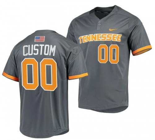 Men's Tennessee Volunteers Active Player Custom Grey Stitched Baseball Jersey