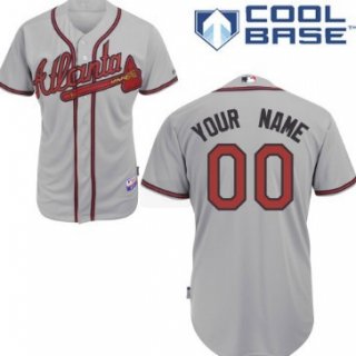 Men's Atlanta Braves Customized Gray Jersey