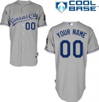 Men's Kansas City Royals Customized Gray Jersey