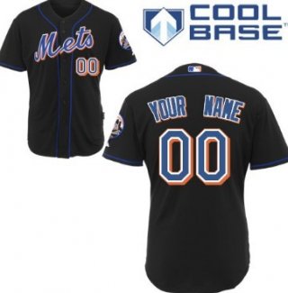 Men's New York Mets Customized Black Jersey