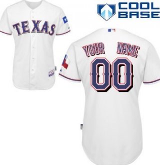 Men's Texas Rangers Customized White Jersey