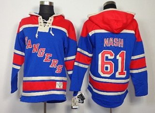 Old Time Hockey New York Rangers #61 Rick Nash Light Blue Hoodie