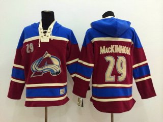 Old Time Hockey Colorado Avalanche #29 Nathan MacKinnon Red Hoodie