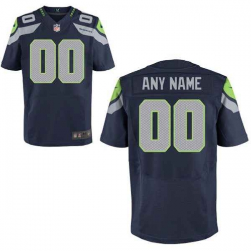 Men's Seattle Seahawks Nike College Navy Customized 2014 Elite Jersey