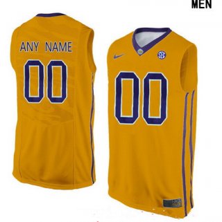 Women's LSU Tigers Custom College Basketball Nike Elite Jersey - Gold