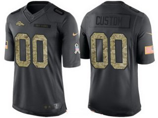 Men's Denver Broncos Custom Anthracite Camo 2016 Salute To Service Veterans Day NFL Nike Limited Jersey