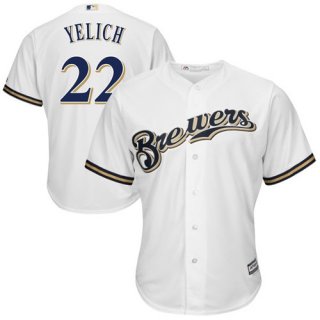 Brewers #22 Christian Yelich White Cool Base Stitched Youth Baseball Jersey