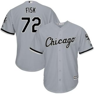 White Sox #72 Carlton Fisk Grey Road Cool Base Stitched Youth Baseball Jersey