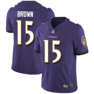 Ravens #15 Marquise Brown Purple Team Color Youth Stitched Football Vapor Untouchable Limited Jersey