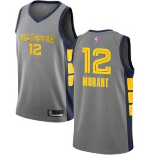 Youth Grizzlies #12 Ja Morant Gray Basketball Swingman City Edition 2018-19 Jersey