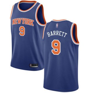 Youth Knicks #9 R.J. Barrett Blue Basketball Swingman Icon Edition Jersey