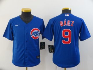 Youth Chicago Cubs #9 Javier Baez Blue Stitched MLB Cool Base Nike Jersey