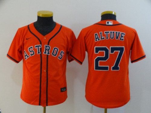 Youth Houston Astros #27 Jose Altuve Orange Stitched MLB Cool Base Nike Jersey