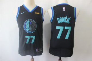 Youth Mavericks 77 Luka Doncic Black City Edition Nike Swingman Jersey