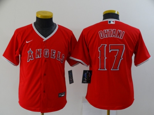 Youth Los Angeles Angels #17 Shohei Ohtani Red Stitched MLB Cool Base Nike Jersey