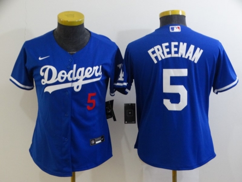 Youth Los Angeles Dodgers #5 Freddie Freeman Blue 2022 Number Cool Base Stitched Nike Jersey