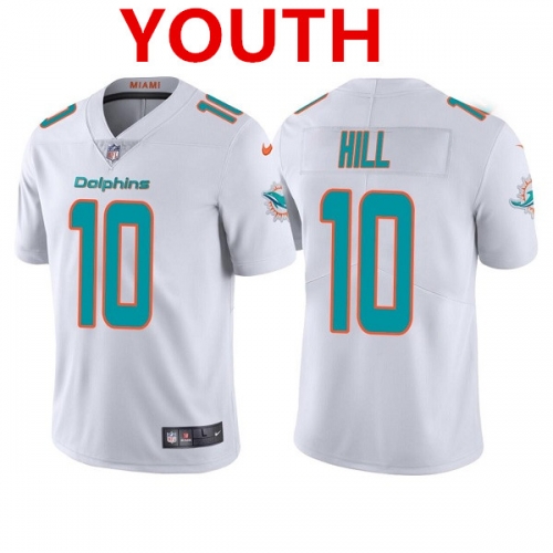 Youth Miami Dolphins #10 Tyreek Hill White Vapor Untouchable Limited Stitched Jersey