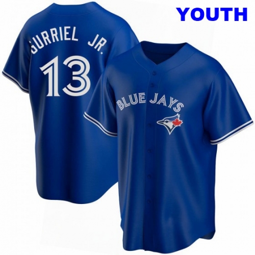 YOUTH TORONTO BLUE JAYS #13 LOURDES GURRIEL JR. ROYAL ALTERNATE JERSEY