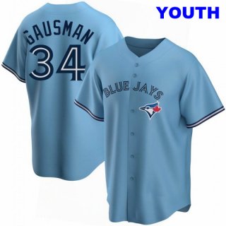 YOUTH TORONTO BLUE JAYS 34 #34 KEVIN GAUSMAN BLUE POWDER ALTERNATE JERSEY