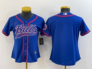 Youth Buffalo Bills Blank Royal With Patch Cool Base Stitched Baseball Jersey