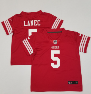 Toddler San Francisco 49ers #5 Trey Lance Limited Red Vapor Stitched Jersey