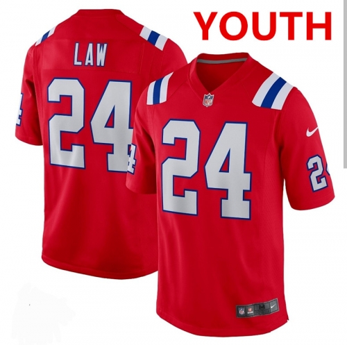 Youth New England Patriots #24 Ty Law Nike Red Alternate Vapor Limited Jersey