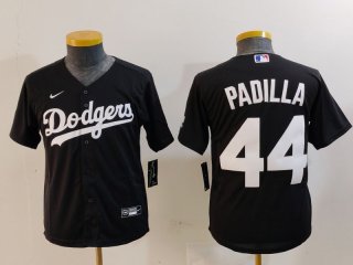 Youth Los Angeles Dodgers #44 Vicente Padilla Black Cool Base Stitched Jersey