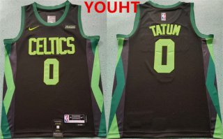 Youth Boston Celtics #0 Jayson Tatum Black 2024-25 City Edition Statement Edition Stitched Basketball Jersey