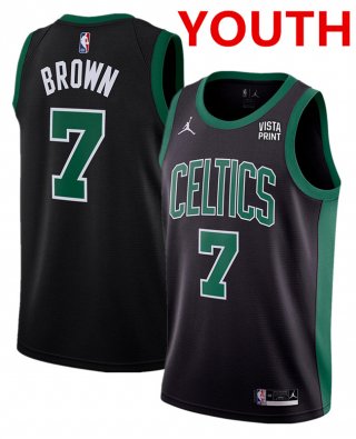 Youth Boston Celtics #7 Jaylen Brown Black Statement Edition Stitched Basketball Jersey