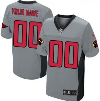 Men's Nike Arizona Cardinals Customized Gray Shadow Elite Jersey