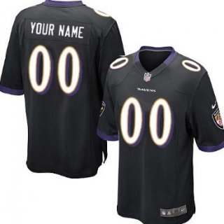 Men's Nike Baltimore Ravens Customized Black Game Jersey