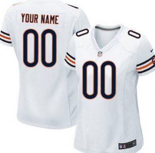 Women's Nike Chicago Bears Customized White Limited Jersey