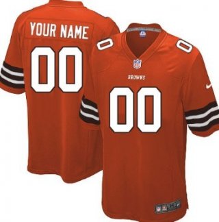 Men's Nike Cleveland Browns Customized Orange Game Jersey