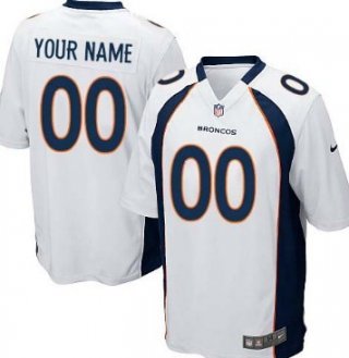 Men's Nike Denver Broncos Customized White Game Jersey